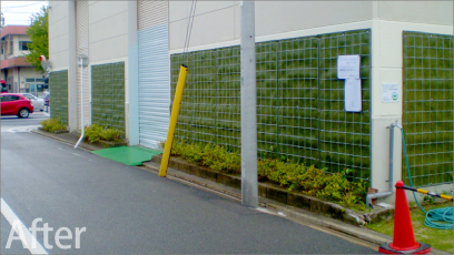 中川区 工場の駐車場・壁面・中庭・屋上緑化工事
